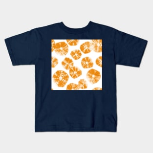 Shibori Kumo orange dots over white Kids T-Shirt